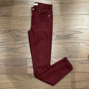 LOFT Burgundy Sateen Legging - Size 0